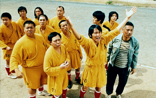 Et foto fra en fodbold film “Shaolin Soccer”